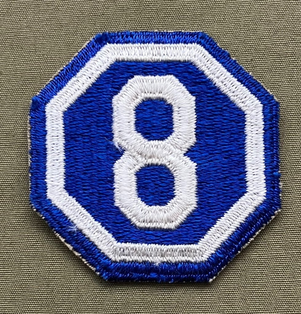 US WW2 Shoulder Patch - 8th Army Corps ETO, Ophalen of Verzenden, Landmacht, Amerika, Embleem of Badge