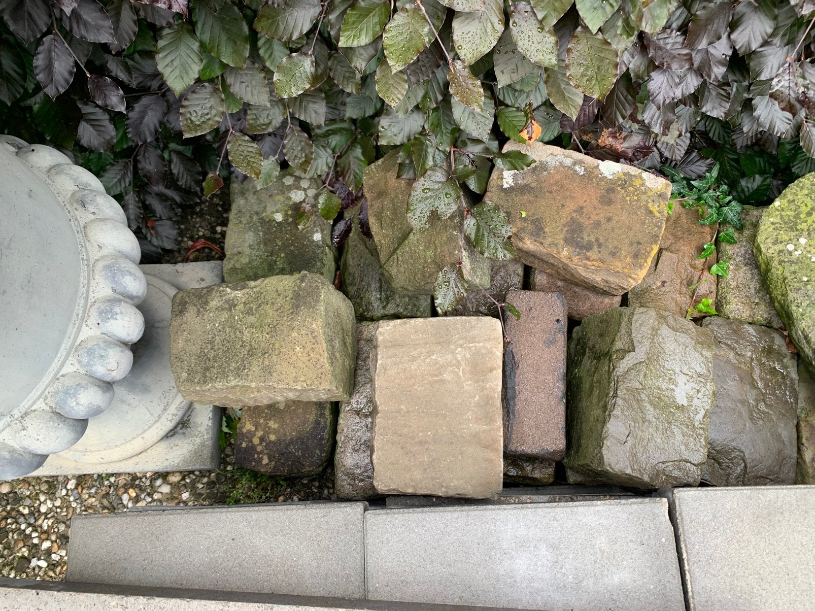 Basaltkeien 19 stuks, Tuin en Terras, Grind, Keien en Split, Ophalen, Overige materialen, Gebruikt, Kei