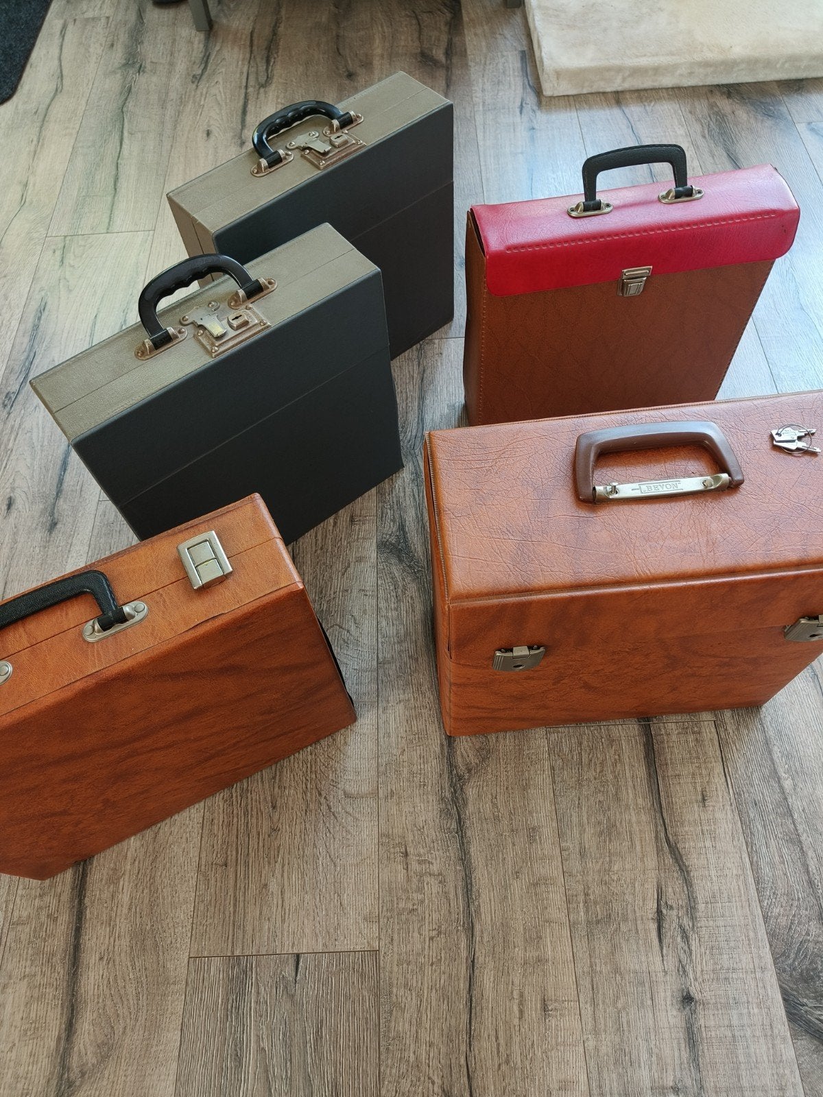 Platenkoffers voor opbergen lp Vinyl lp's elpees platen, Ophalen, Gebruikt, Hard kunststof, 70 cm of meer