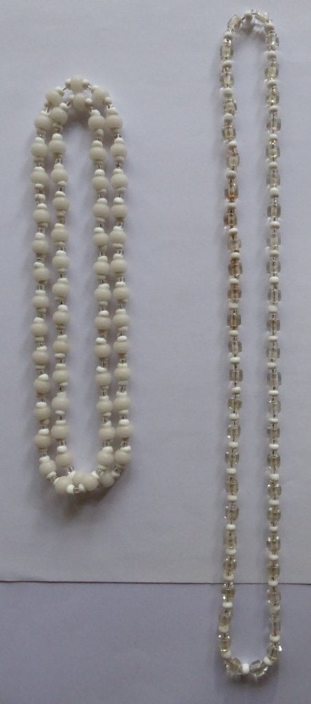 2 witte kettingen, Sieraden, Tassen en Uiterlijk, Kettingen, Ophalen of Verzenden, Gebruikt, Wit, Overige materialen