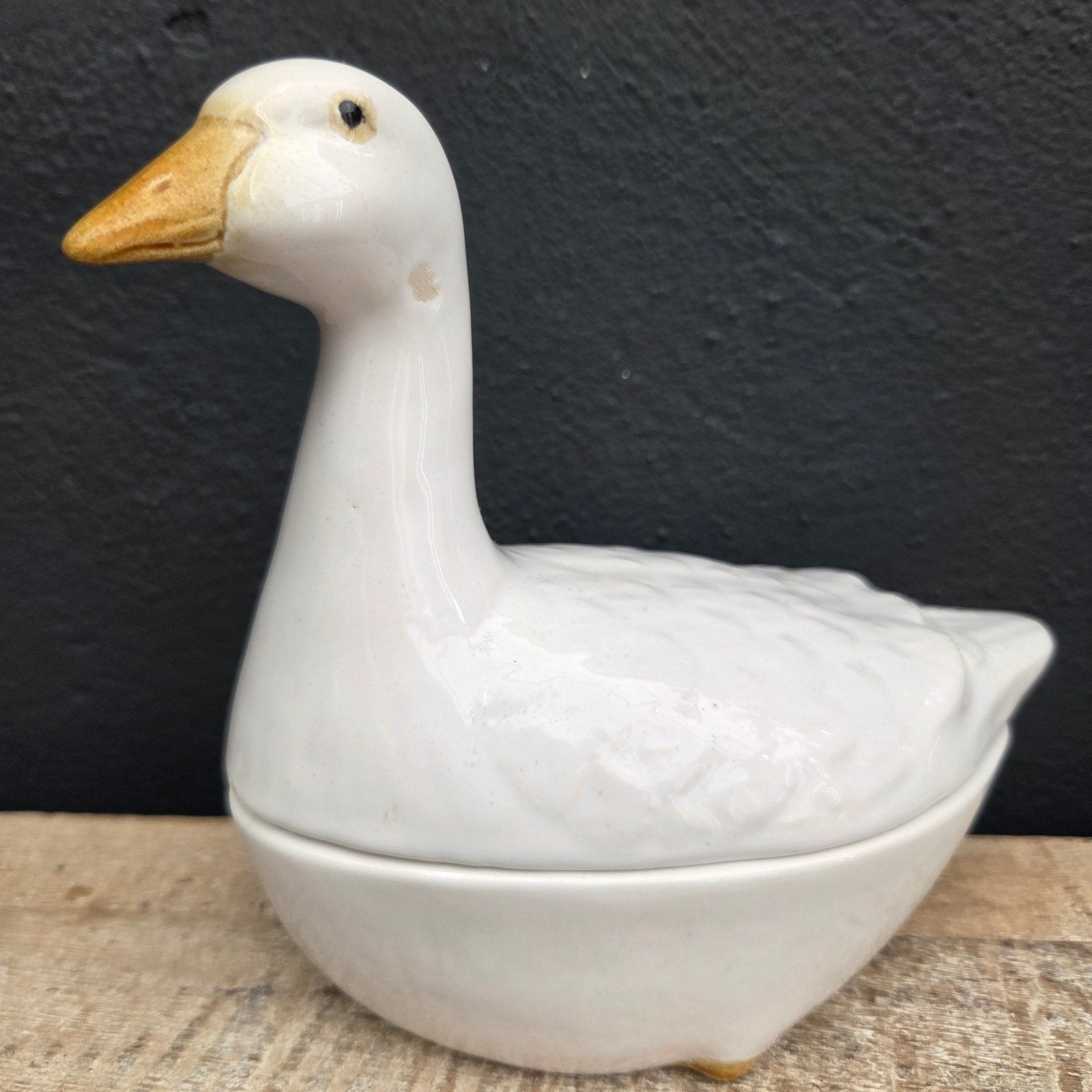 brocante aardewerk terrine van Michel Caugant, 22 cm., Ophalen of Verzenden