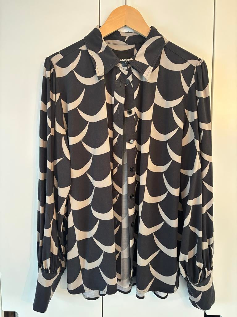 Rapp blouse met patroon Rapp. Amsterdam, Kleding | Dames, Ophalen of Verzenden, Gedragen, Maat 38/40 (M), Zwart