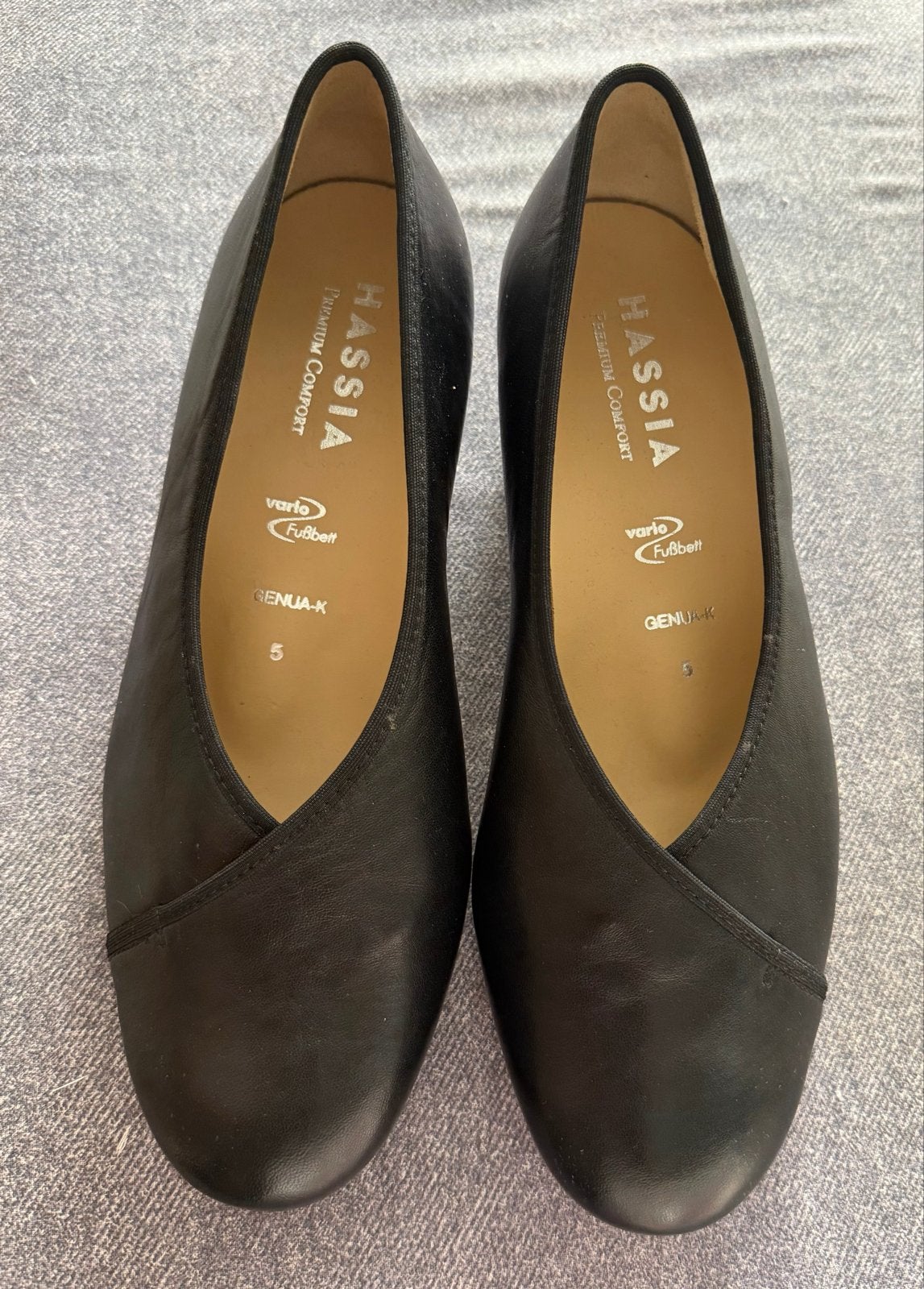 Hassia Premium Comfort Zwarte Leren Pumps Maat 38 of maat 5, Ophalen of Verzenden, Zo goed als nieuw, Zwart, Pumps