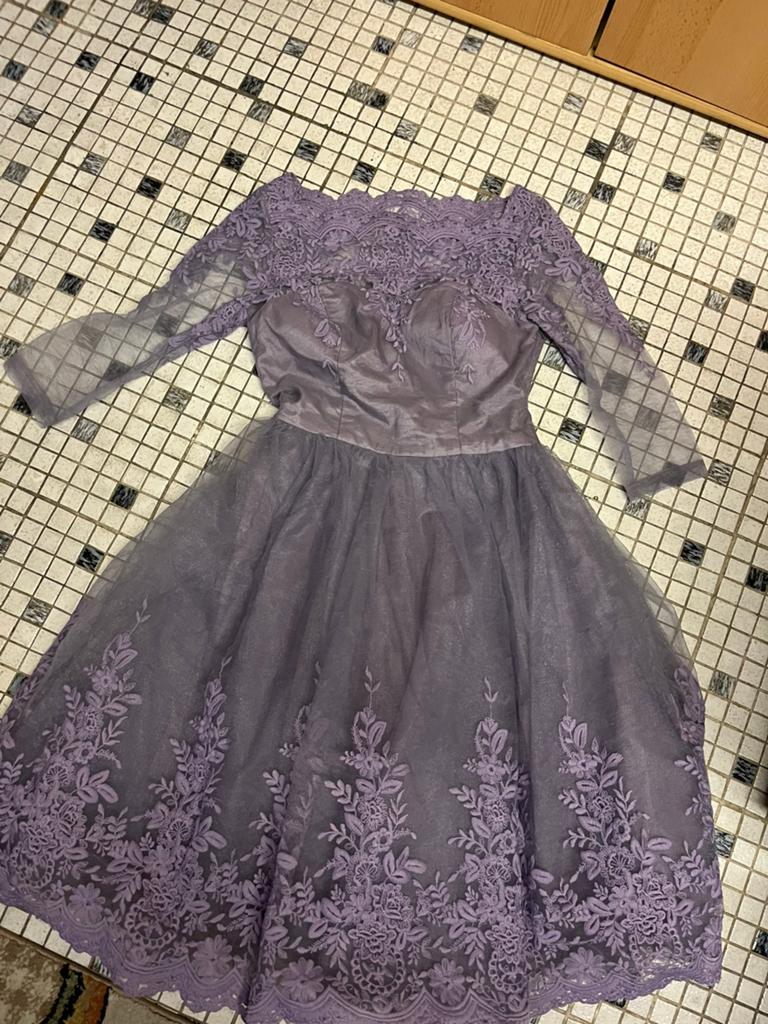 Chi Chi London jurk, Ophalen, Paars, Maat 34 (XS) of kleiner, Gedragen