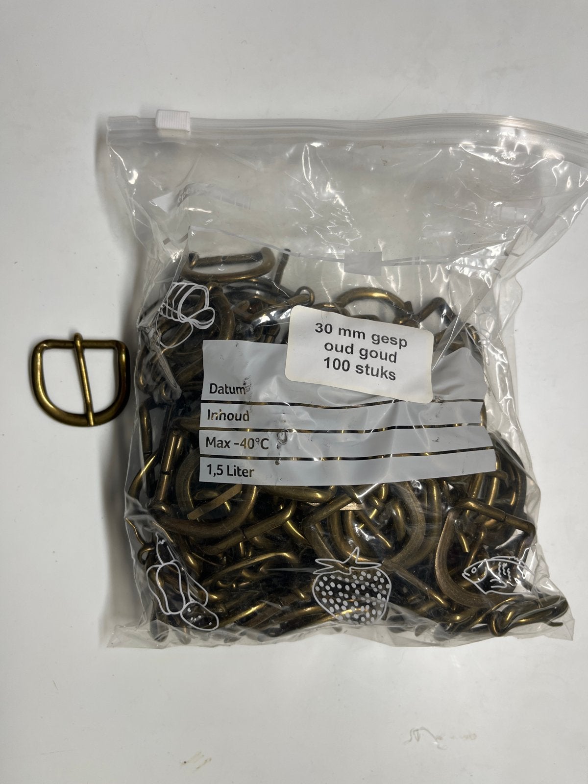 100x 30mm Gespen Oud Goud voor Knutselprojecten, Overige thema's, Nieuw, Metaal, Overige merken