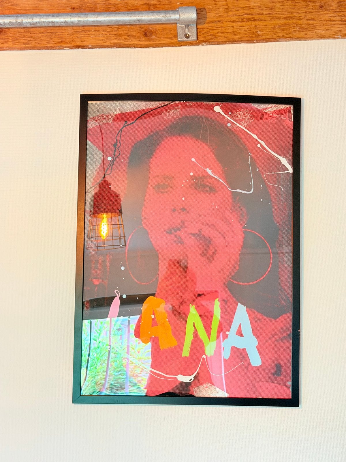 Pop-art portret Lana Del Rey - Ingelijst, Ophalen, Ingelijst, Gemengde techniek, Overige materialen