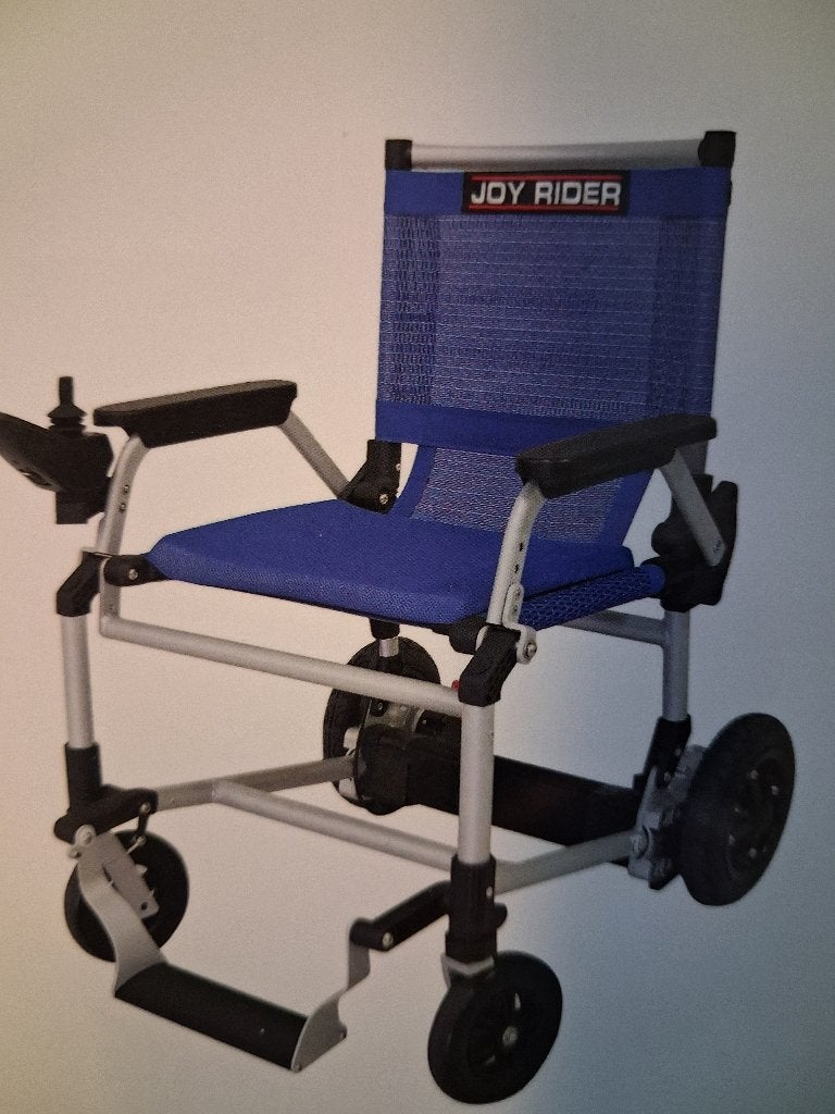 Opvouwbare elektrische rolstoel model JoyRider - kleur blauw, Diversen, Ophalen, Inklapbaar, Zo goed als nieuw, Elektrische rolstoel