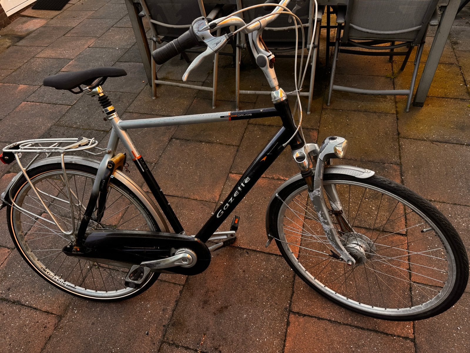 Gazelle Davos herenfiets 8 versnellingen, slot, verlichting,, Ophalen, Gebruikt, Versnellingen, 61 tot 65 cm