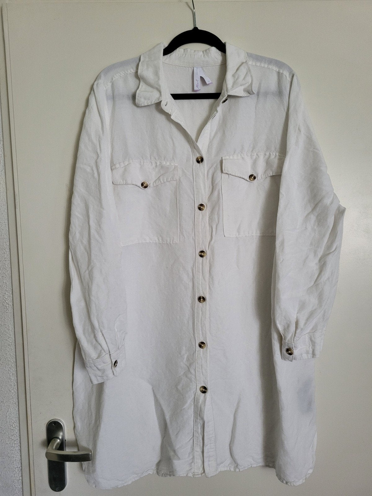 Miss Etam wit linen viscose jurk, Wit, Maat 46/48 (XL) of groter, Ophalen of Verzenden, Miss Etam