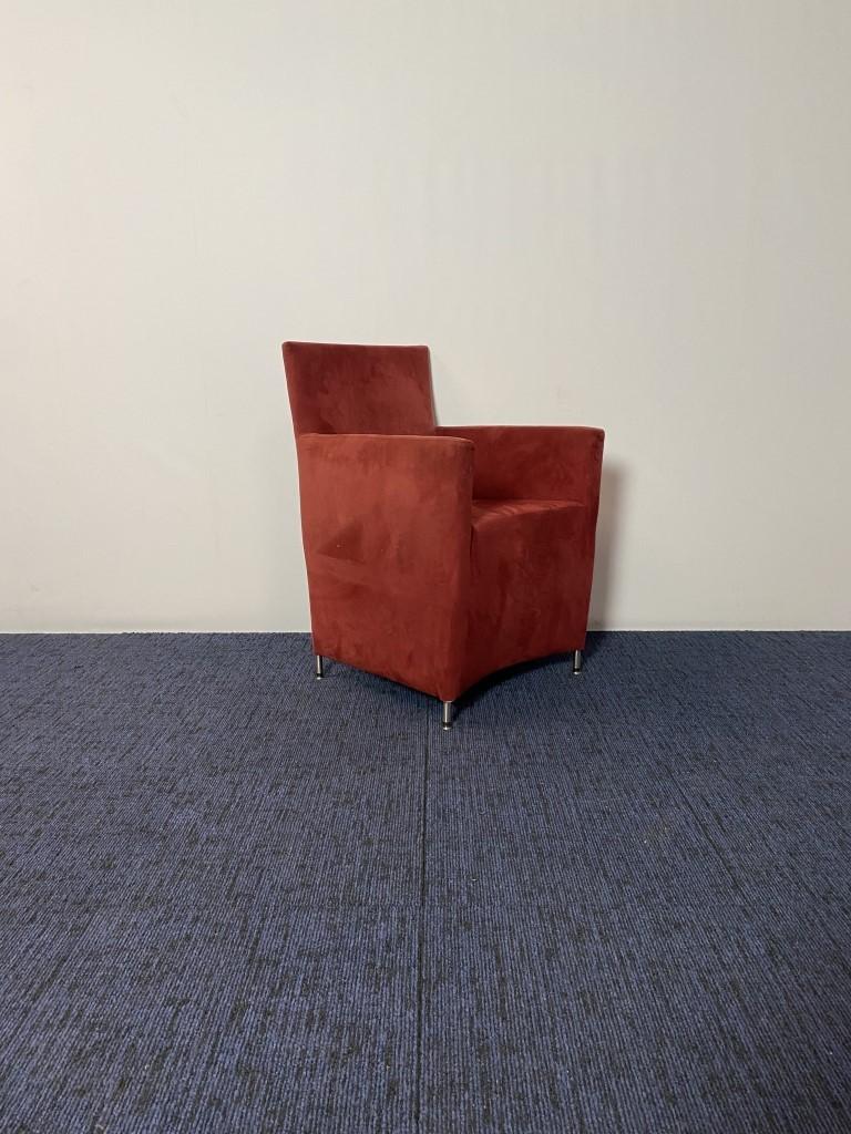 Vergaderstoel Bert Plantagie, rood suède, Huis en Inrichting, Stoelen, Ophalen, Gebruikt, Rood, Eén