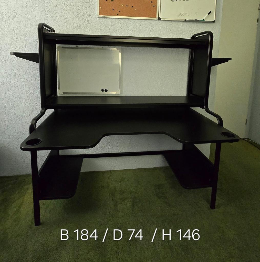 Bureau  zwart, Ophalen, Zwart, Hout, 74 cm