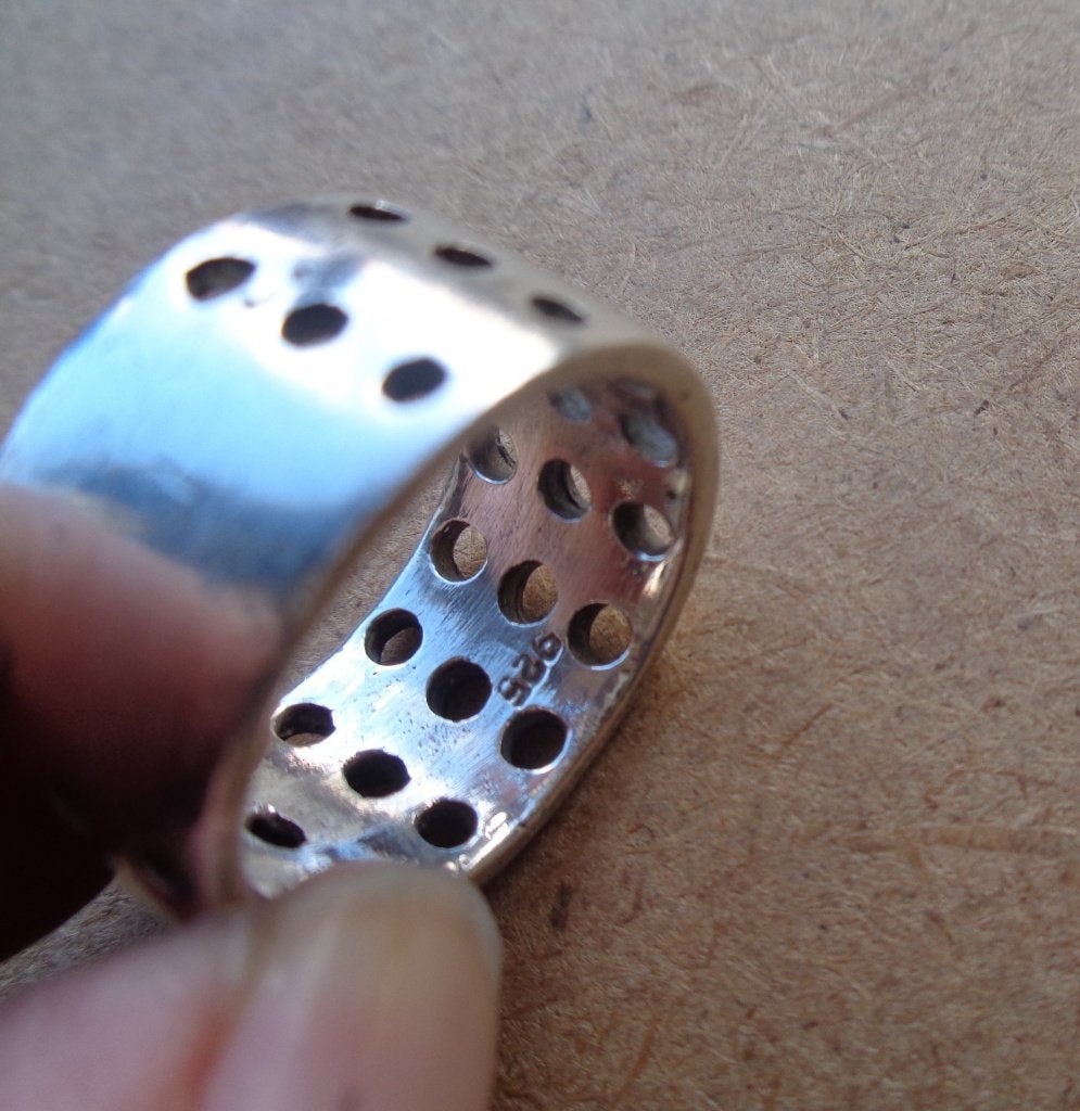 zilveren stoere brede ring [1008], 18 tot 19, Verzenden, Zo goed als nieuw, Dame