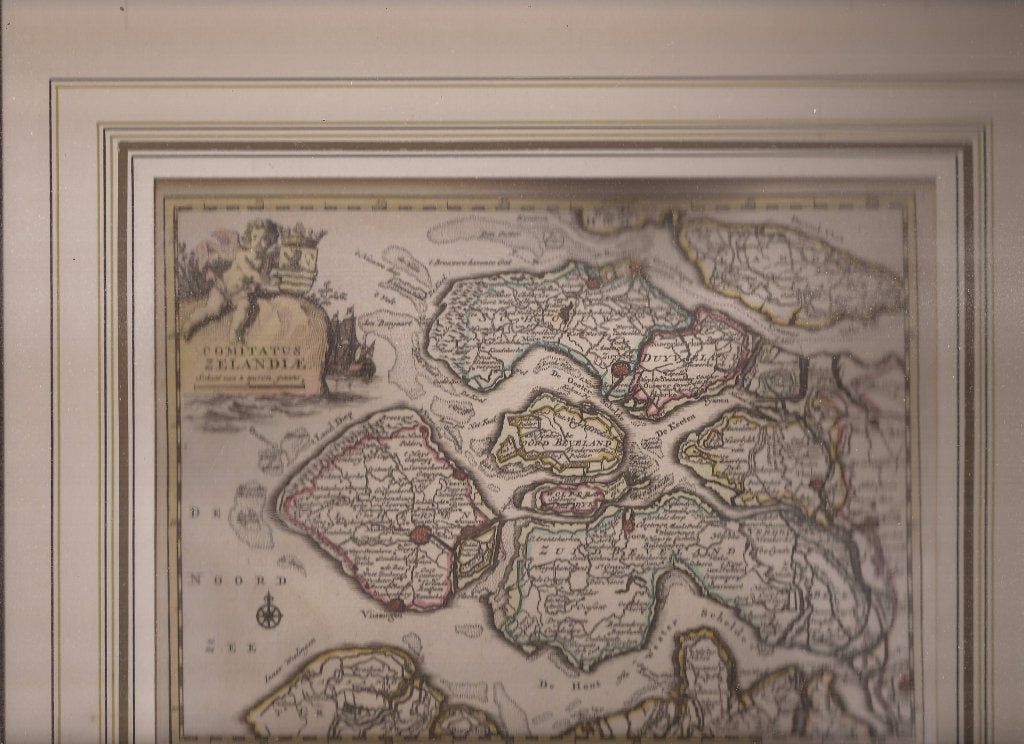 Handgekleurde Kaart Zeeland De Leth ca. 1740, Cartografie, 22 cm, Ophalen of Verzenden, Gravure
