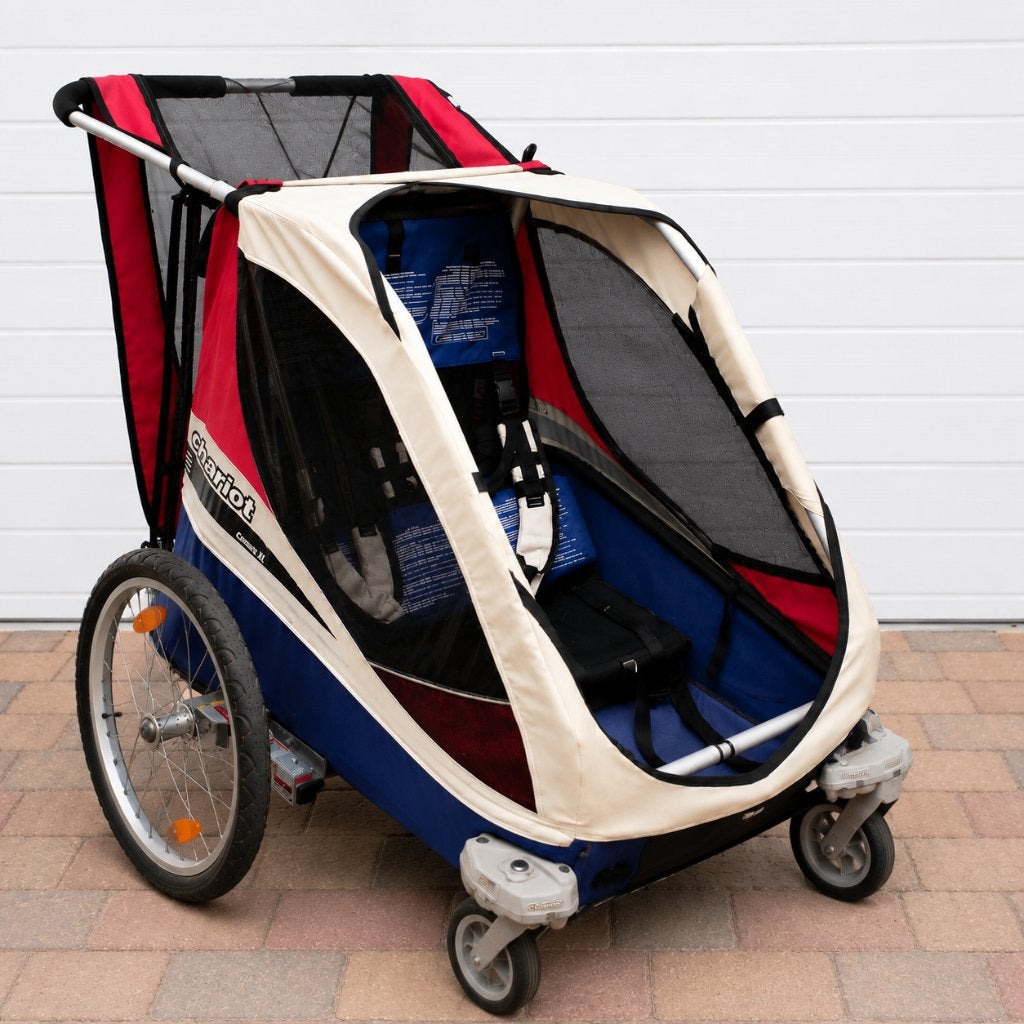 Thule Chariot 2p XL fietskar / buggy in topstaat! VERING!, Fietsen en Brommers, Ophalen, Opvouwbaar, Zo goed als nieuw, 40 tot 60 kg