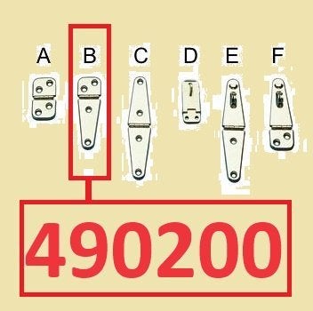490200 (B) Scharnier RVS - lang 103 mm - breed 32 mm. € 3,95, Watersport en Boten, Ophalen of Verzenden, Nieuw, Overige typen