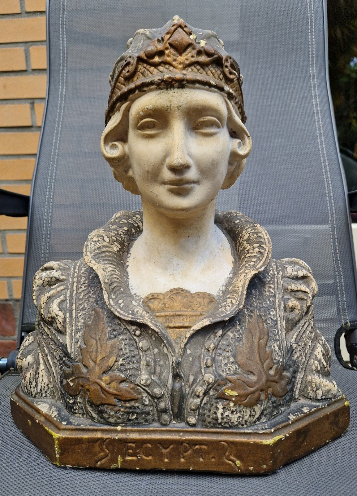 Art Deco groot borstbeeld vrouw 1931 gesigneerd, Antiek en Kunst, Kunst | Beelden en Houtsnijwerken, Ophalen, Art deco, Gips, Buste