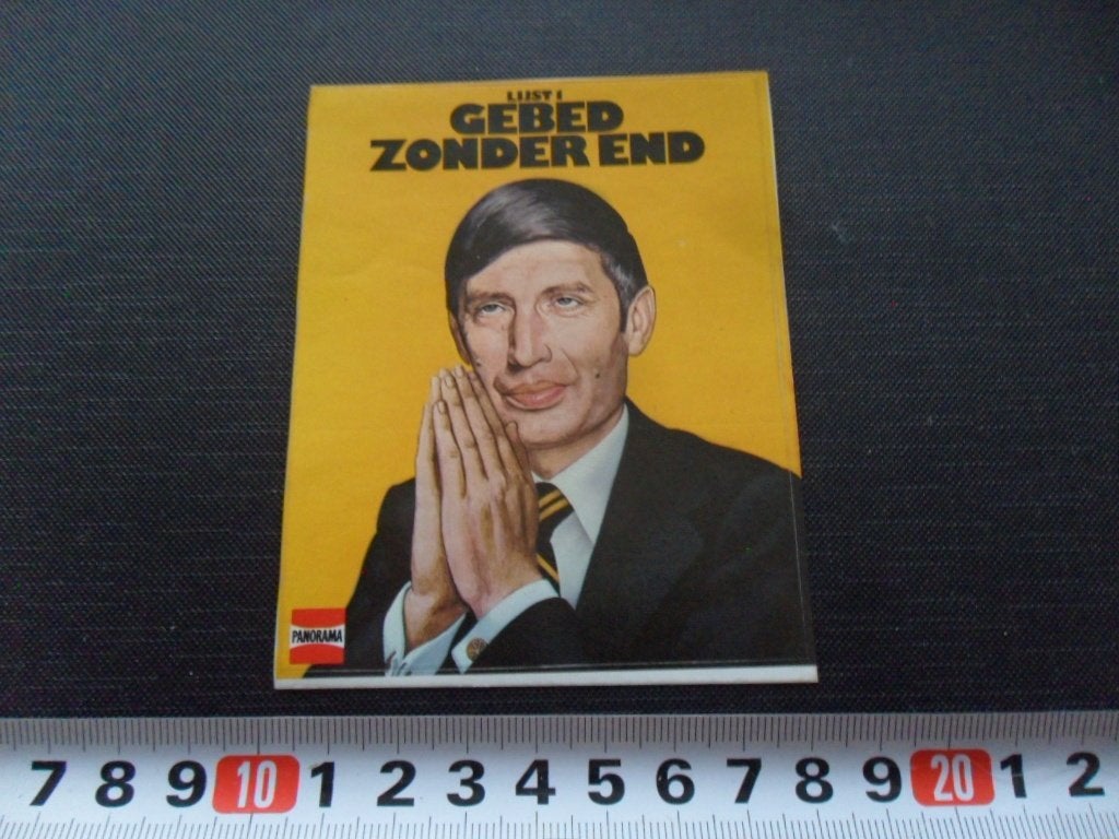 sticker PANORAMA  Gebed zonder end  CDA  Dries van Agt, Ophalen of Verzenden, Zo goed als nieuw