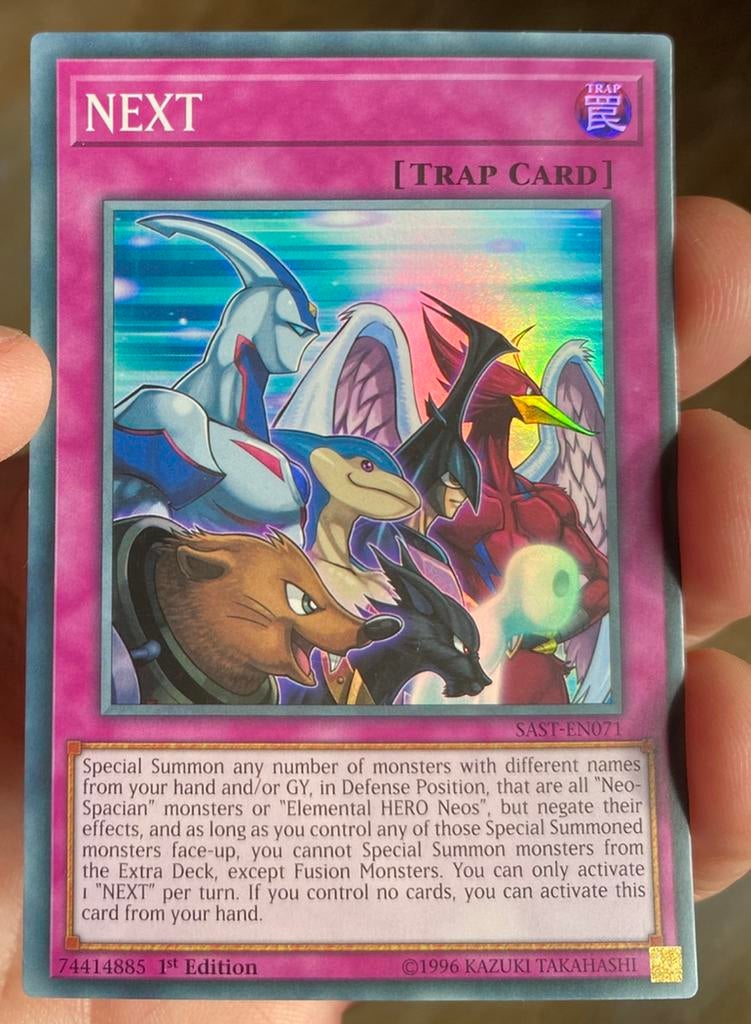 Yu-Gi-Oh! Next SAST 1st Edition !, Ophalen of Verzenden, Zo goed als nieuw, Losse kaart, Foil
