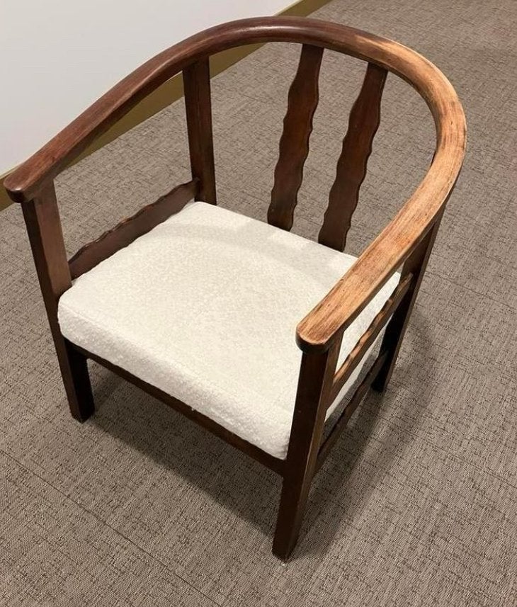 Vintage midcentury houten zetel wooden chair stoel teak hout, Ophalen of Verzenden