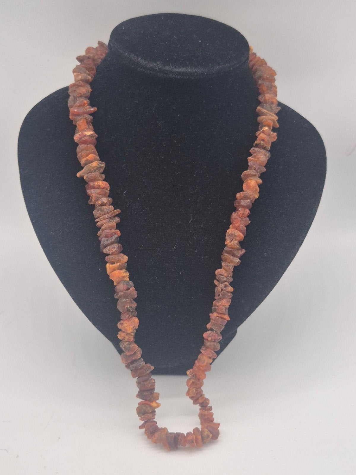 Vintage ketting met ruwe barnsteen, Verzenden, Gebruikt, Overige materialen