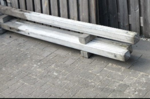 4 betonnen tuinpalen, Ophalen, Gebruikt, 180 tot 250 cm, Palen