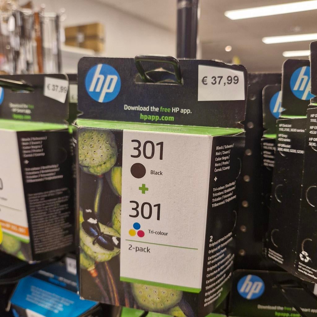 HP 301 Zwart + Driekleur Inktcartridge 2-pack, Computers en Software, Printerbenodigdheden, Ophalen of Verzenden