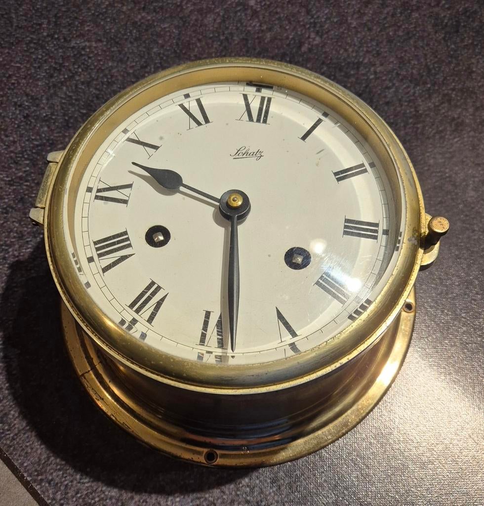 Antieke Schatz scheepsklok/barometer, Ophalen of Verzenden