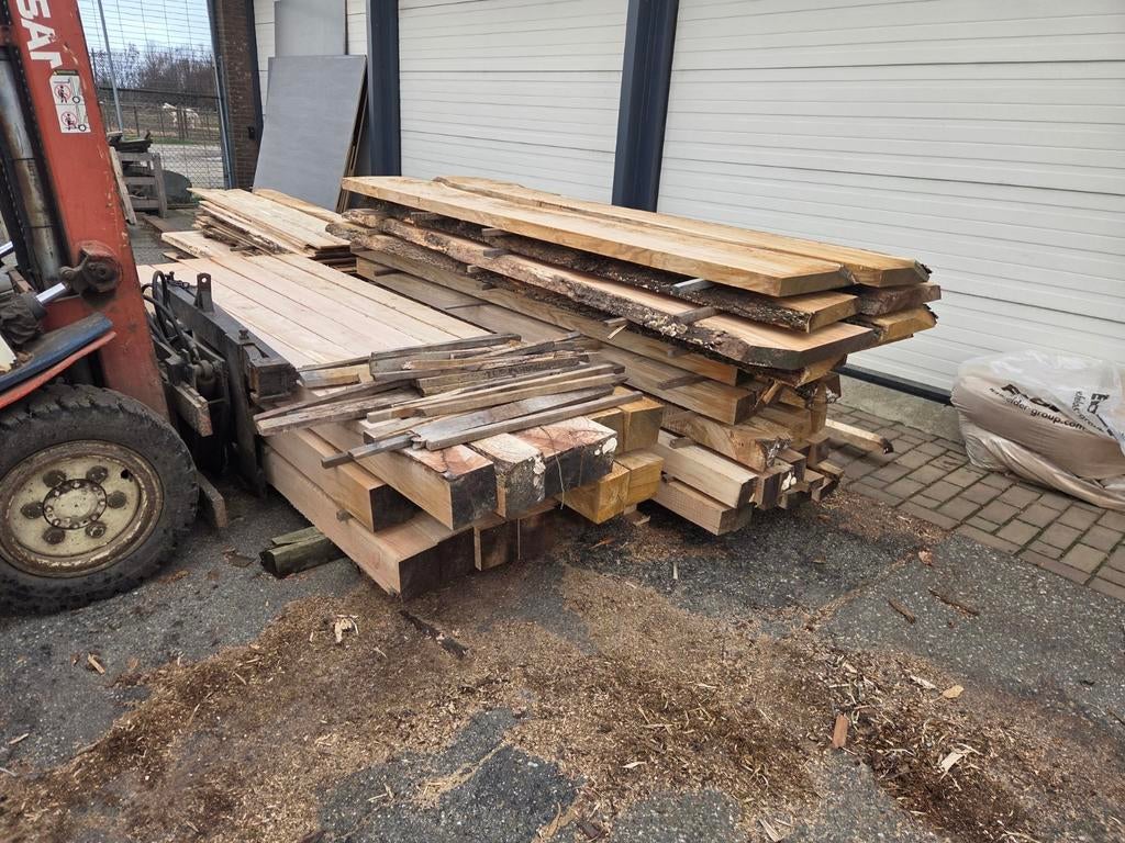 Eiken balken en planken, Tuin en Terras, Palen, Balken en Planken, Ophalen