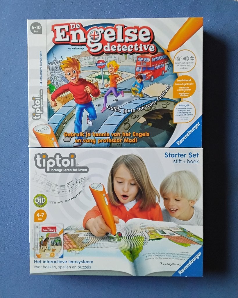 Tiptoi startersset 'boerderij' én de engelse detective, Kinderen en Baby's, Ophalen, Zo goed als nieuw, Ontdekken, Met geluid