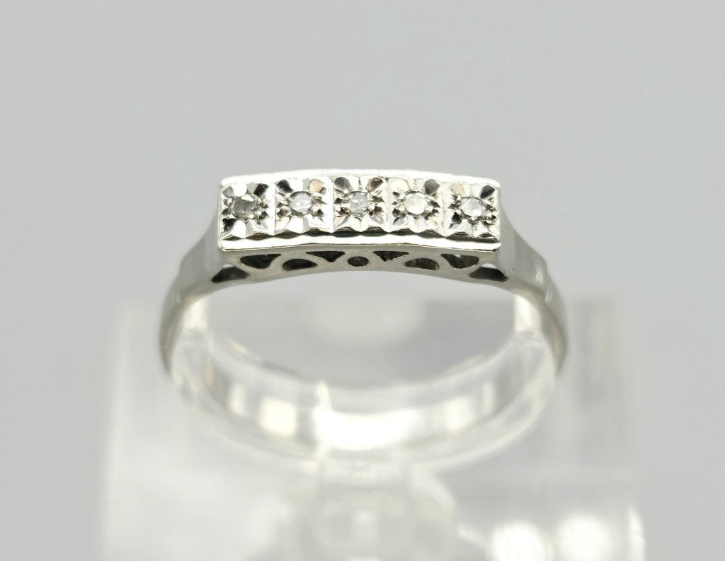 Vintage gouden aanschuif ring diamant.Ca: 0.25 ct. 2026/376