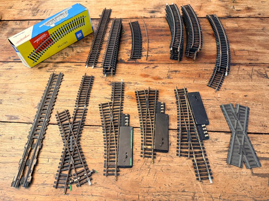 Vintage modeltreinrails Fleischmann H0, Ophalen, Gebruikt, Gelijkstroom, Fleischmann