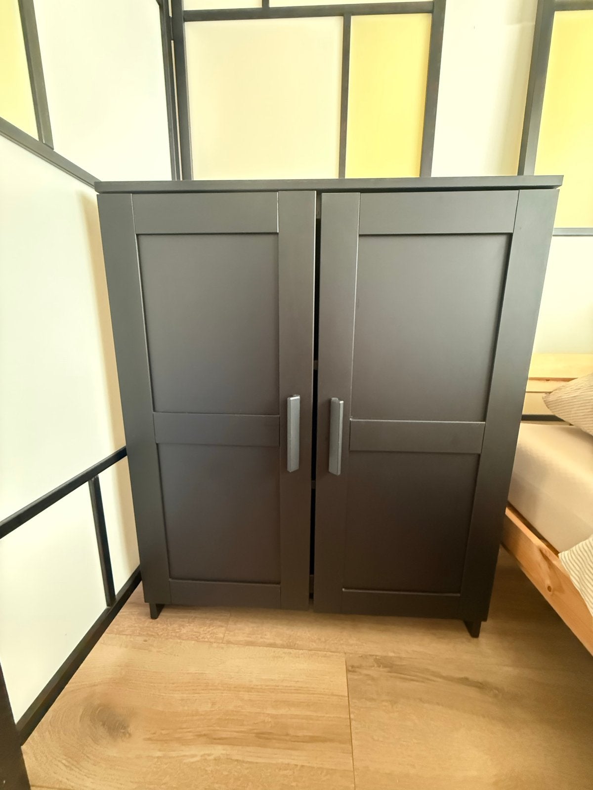 IKEA BRIMNES Kast met deuren, zwart, 78x95 cm, Zo goed als nieuw, Minder dan 100 cm, 25 tot 50 cm, Overige houtsoorten