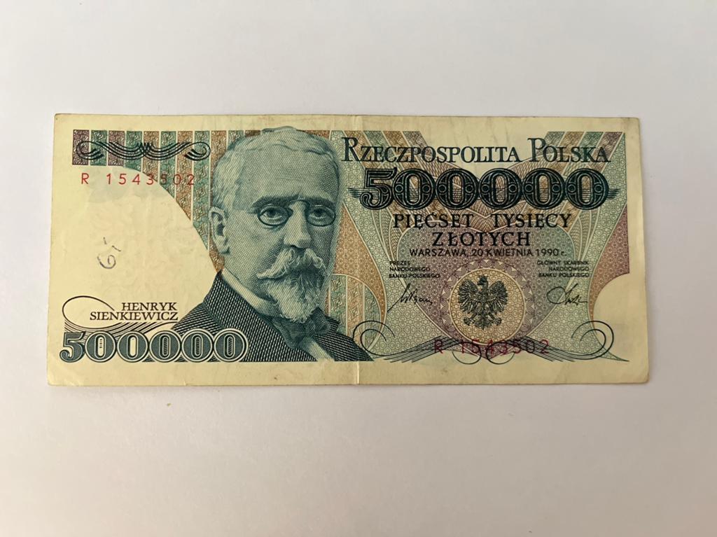 500.000 Zloty biljet Polen 1990 - Henryk Sienkiewicz, Verzenden, Polen, Los biljet