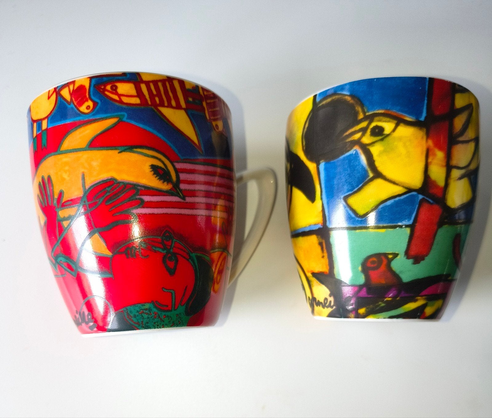 Set van 2 Corneille kleine - La femme et l'oiseau orange & L, Huis en Inrichting, Keuken | Servies, Nieuw, Ophalen of Verzenden