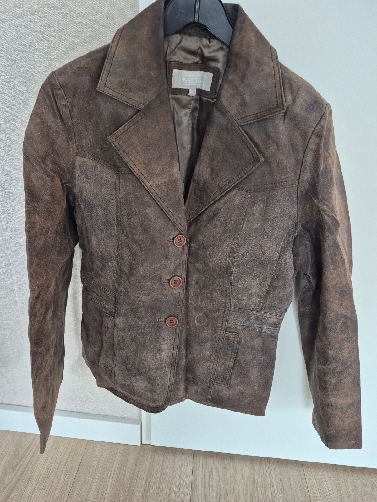 Suède vintage blazer jasje donkerbruin maat 42 €5,-, Bruin, Maat 42/44 (L), Ophalen of Verzenden, Zo goed als nieuw