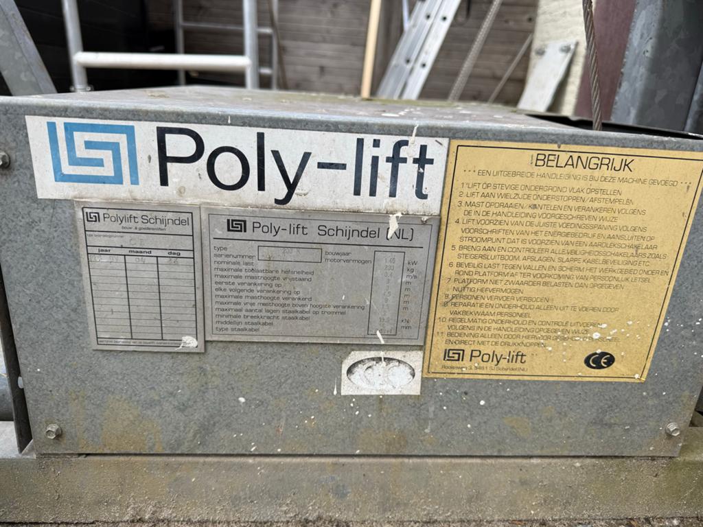Poly-lift Schindel Bouwlift - Betrouwbaar en Sterk, Ophalen of Verzenden