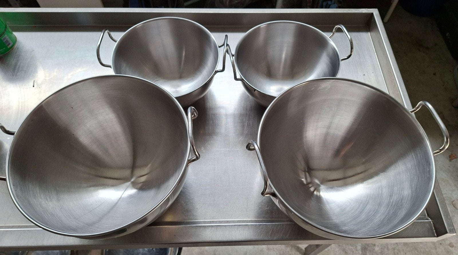 Lot van 4 rvs mengkommen horeca, Ophalen, Nieuw