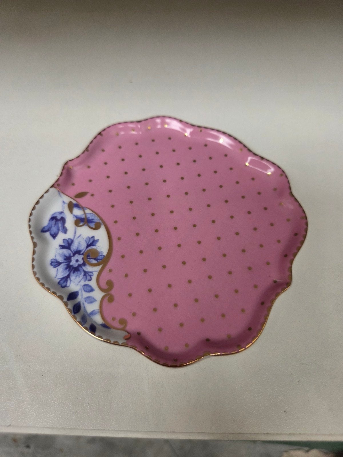 Pip Studio schaaltje roze met gouden stippen en bloem, Ophalen of Verzenden