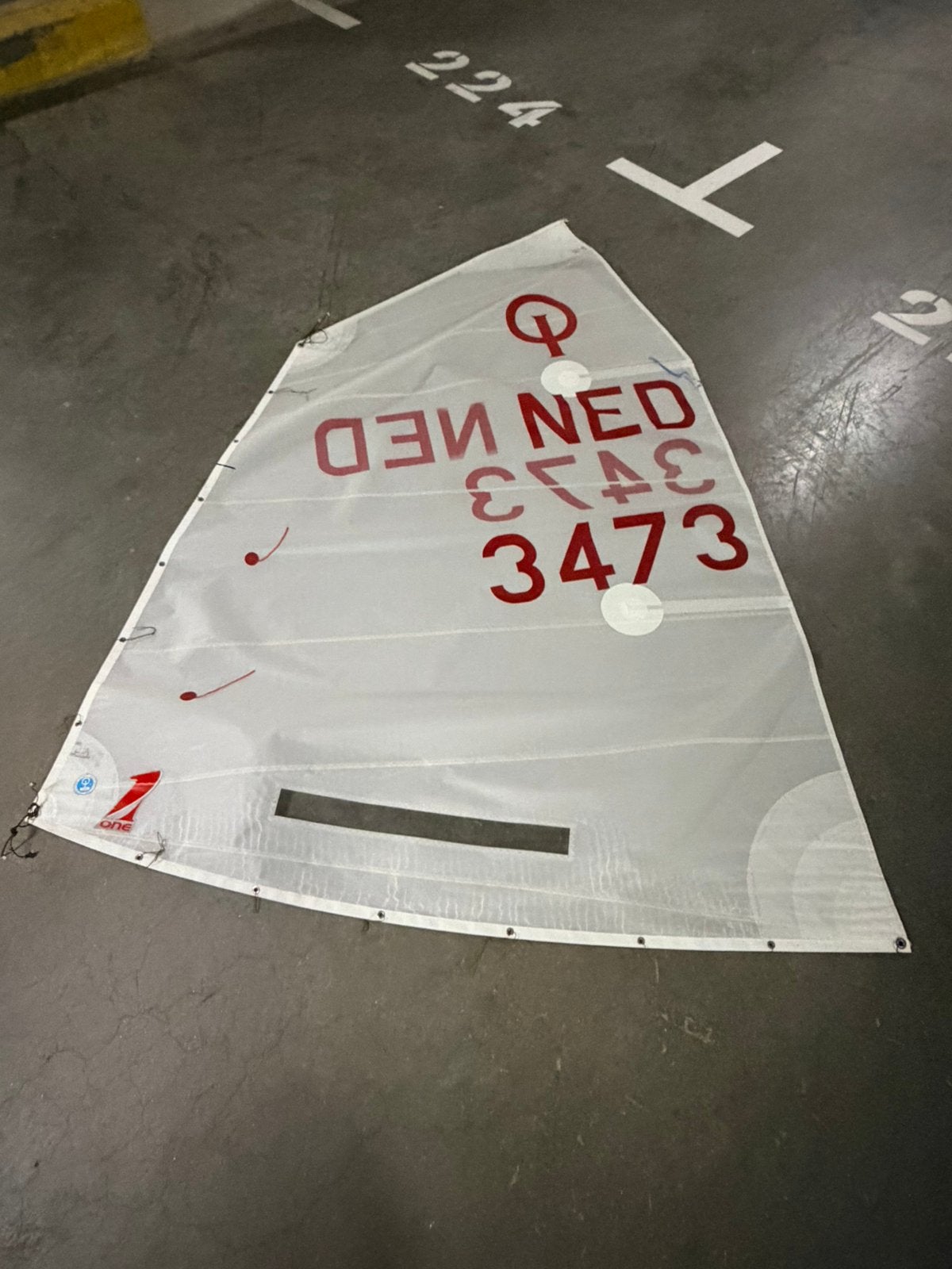 Te koop optimist zeil One Sails Light, Watersport en Boten, Minder dan 15 m², Overige typen, Zo goed als nieuw, Ophalen