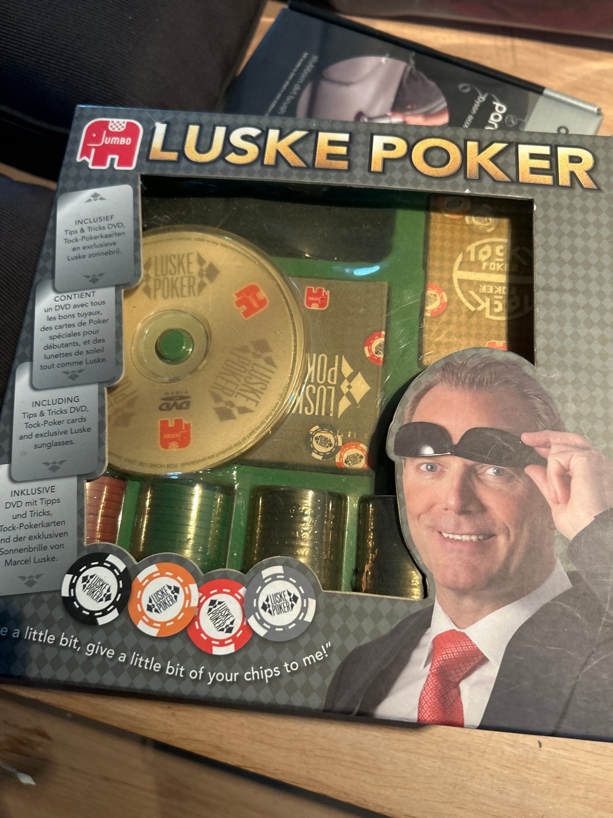 Jumbo Luske Poker Set met DVD en Zonnebril, Ophalen of Verzenden, Zo goed als nieuw