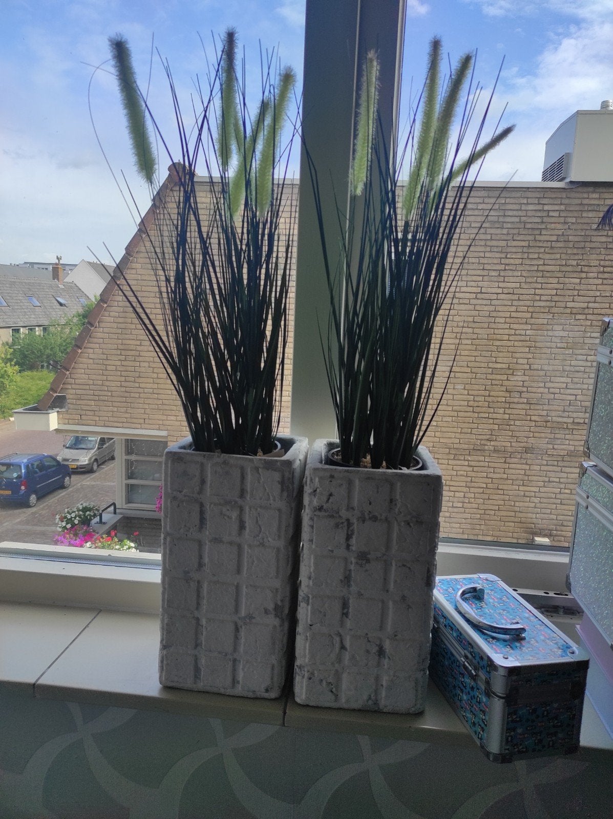 Twee plantenbakken Intratuin wit., Ophalen of Verzenden, Rond, Kunststof, Minder dan 30 cm
