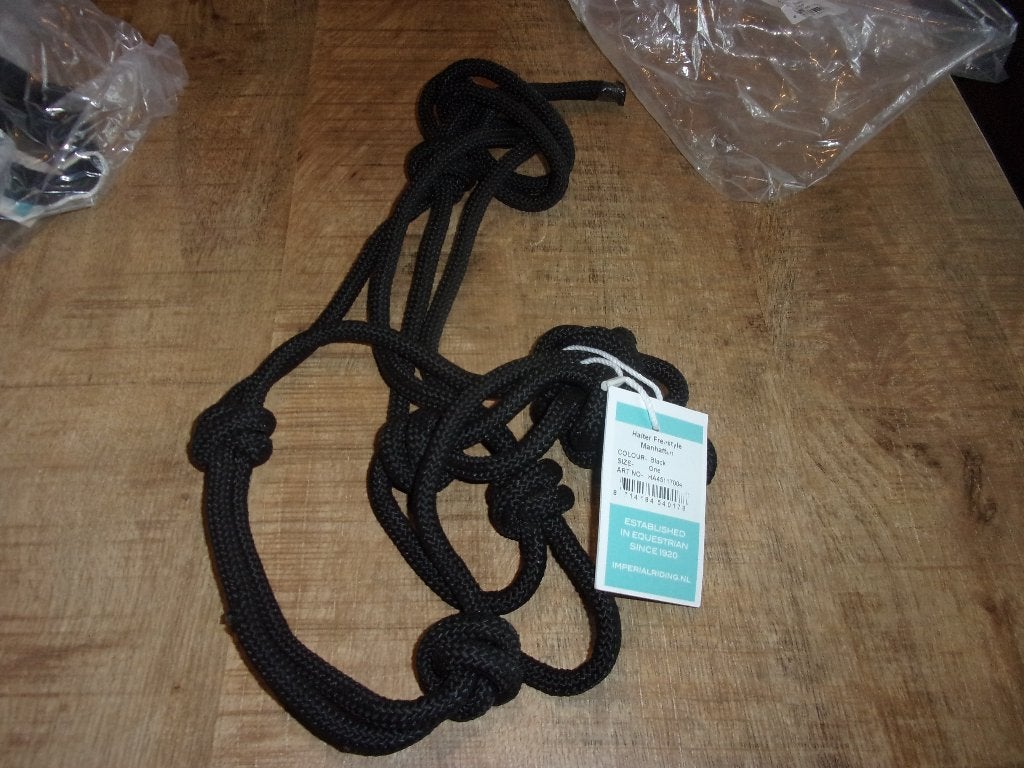 Touwhalster zwart one size touw halster freestyle, Nieuw, Ophalen of Verzenden, Zwart, Halster