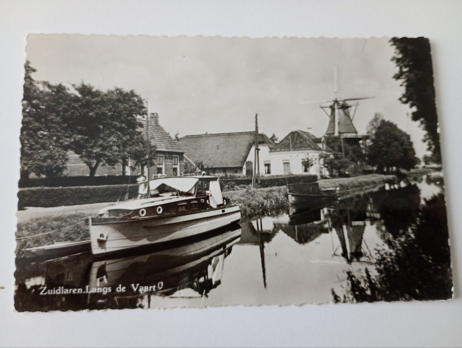 Zuidlaren met Molen en Scheepvaart 1959, Ophalen of Verzenden, 1940 tot 1960, Gelopen, Drenthe