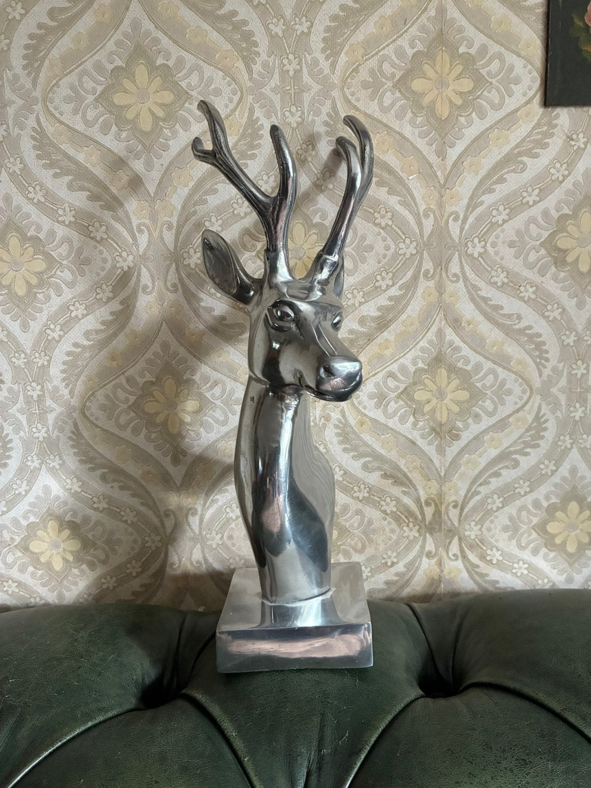 Aluminium riverdale hertenkop gewei torso, Ophalen of Verzenden, Zo goed als nieuw, Paard, Beeldje of Figuurtje