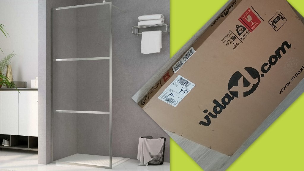 Nieuw in doos: Inloop DOUCHE SCHERM/WAND - transparant, Ophalen, Nieuw, Rvs, Douche