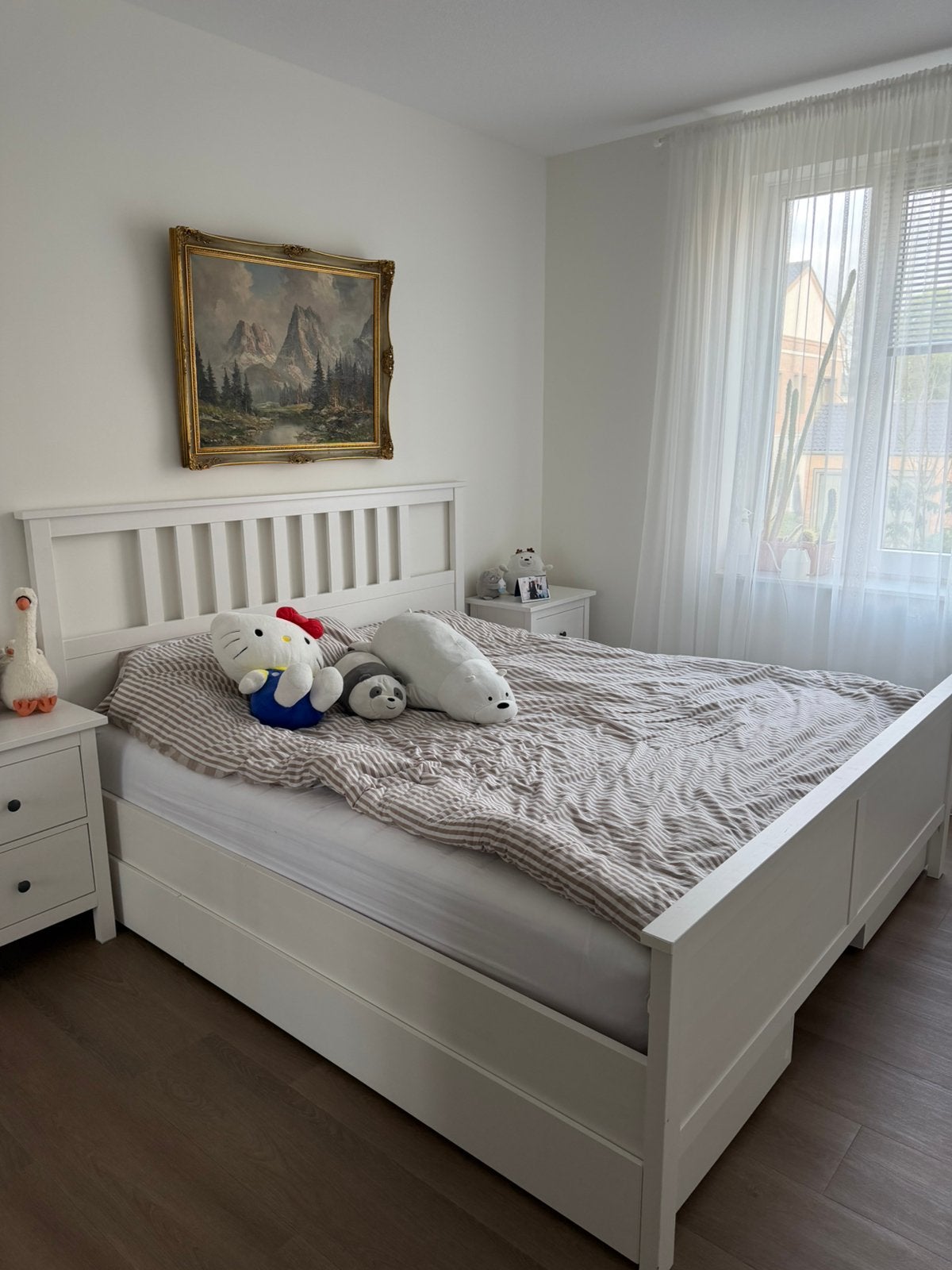 Ikea bed met 4 hemnes lades, Ophalen, Zo goed als nieuw, Tweepersoons