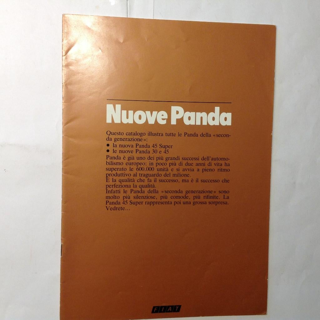 Fiat Panda 30, 45, 45 Super Italiaanse folder 20 blz 1982, Ophalen of Verzenden, Nieuw, Overige merken