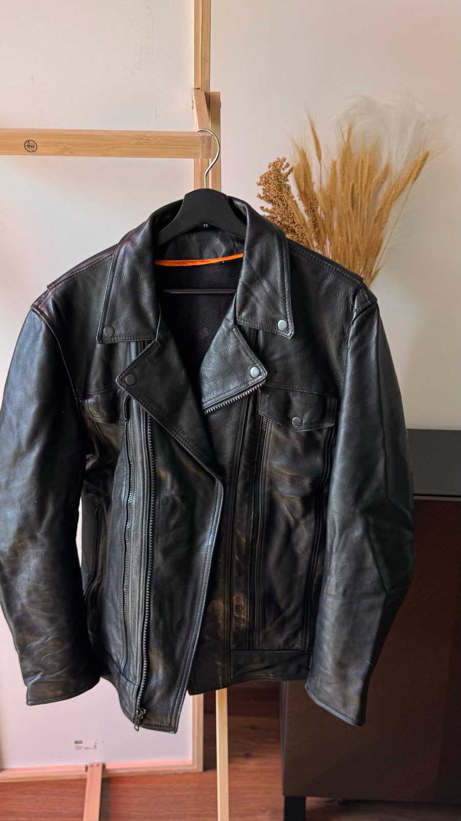 Vintage Leren Motorjas, Motoren, Ophalen of Verzenden, Tweedehands, Heren, Jas | leer