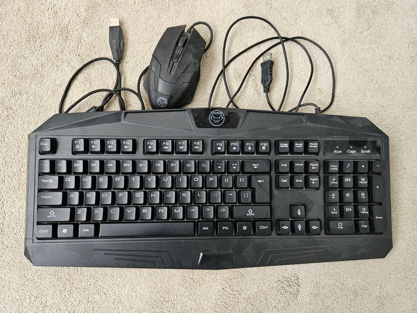 Gaming Toetsenbord en Muis Set - Bedraad QWERTY, Computers en Software, Gebruikt, Ophalen of Verzenden, QWARE, Qwerty