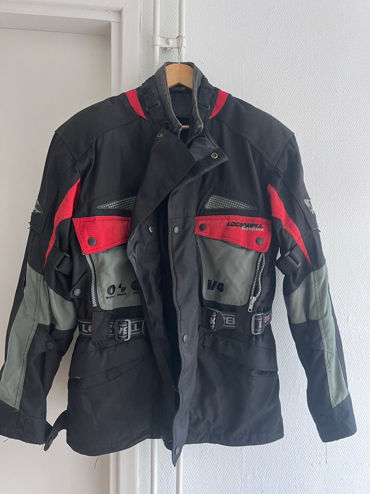 Lookwell V4 Motorjas Textiel Maat L Zwart/Rood, Motoren, Ophalen, Tweedehands, Dames, Jas | textiel